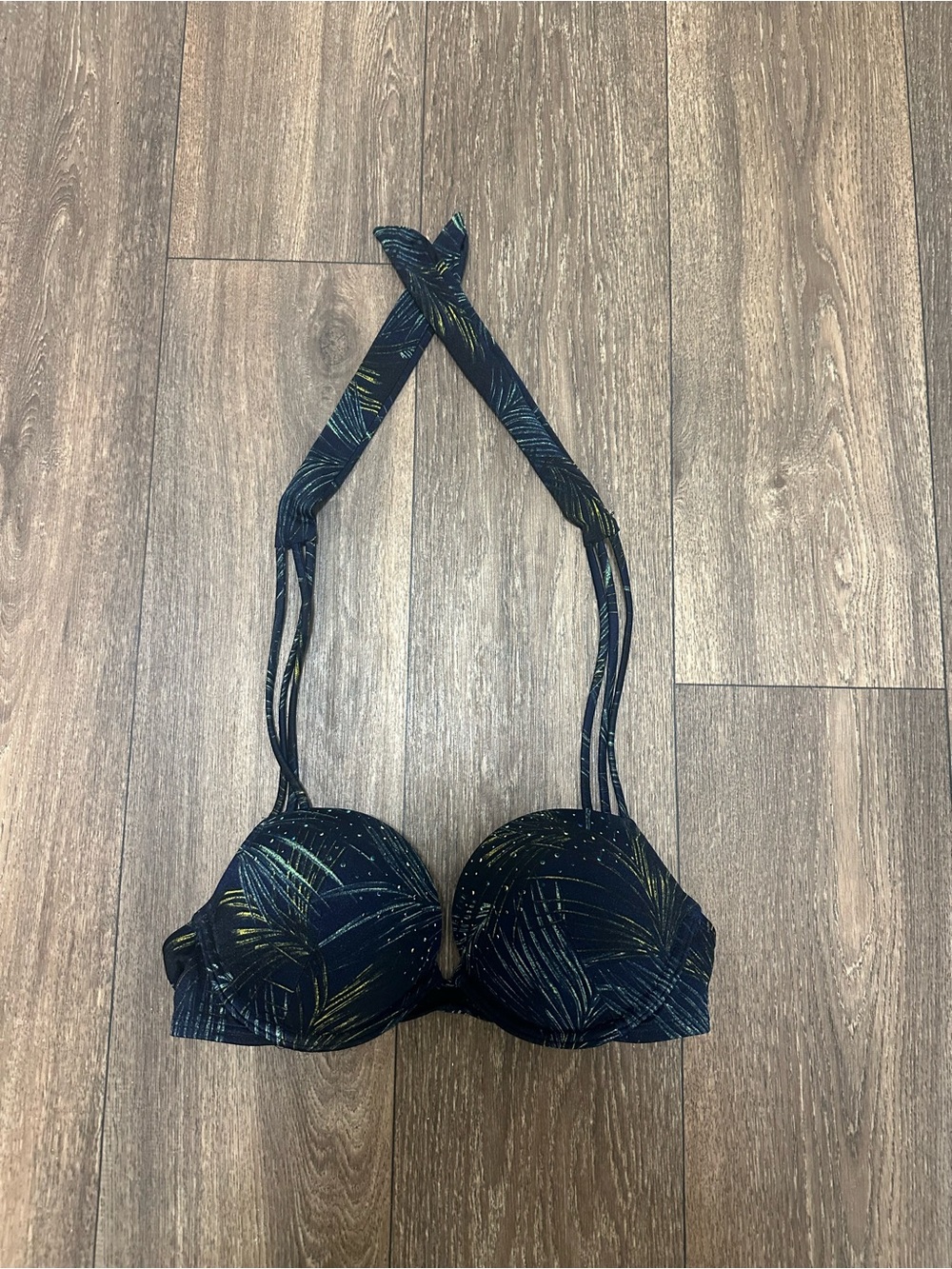 Y2K Tropical Print Padded Bikini Top